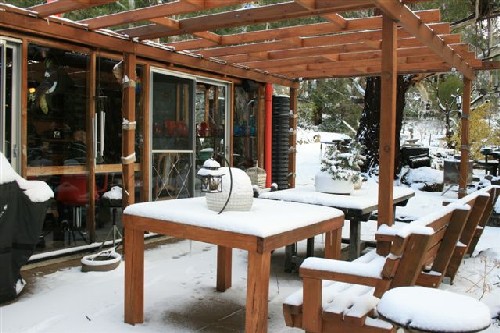 Snow over BBQ